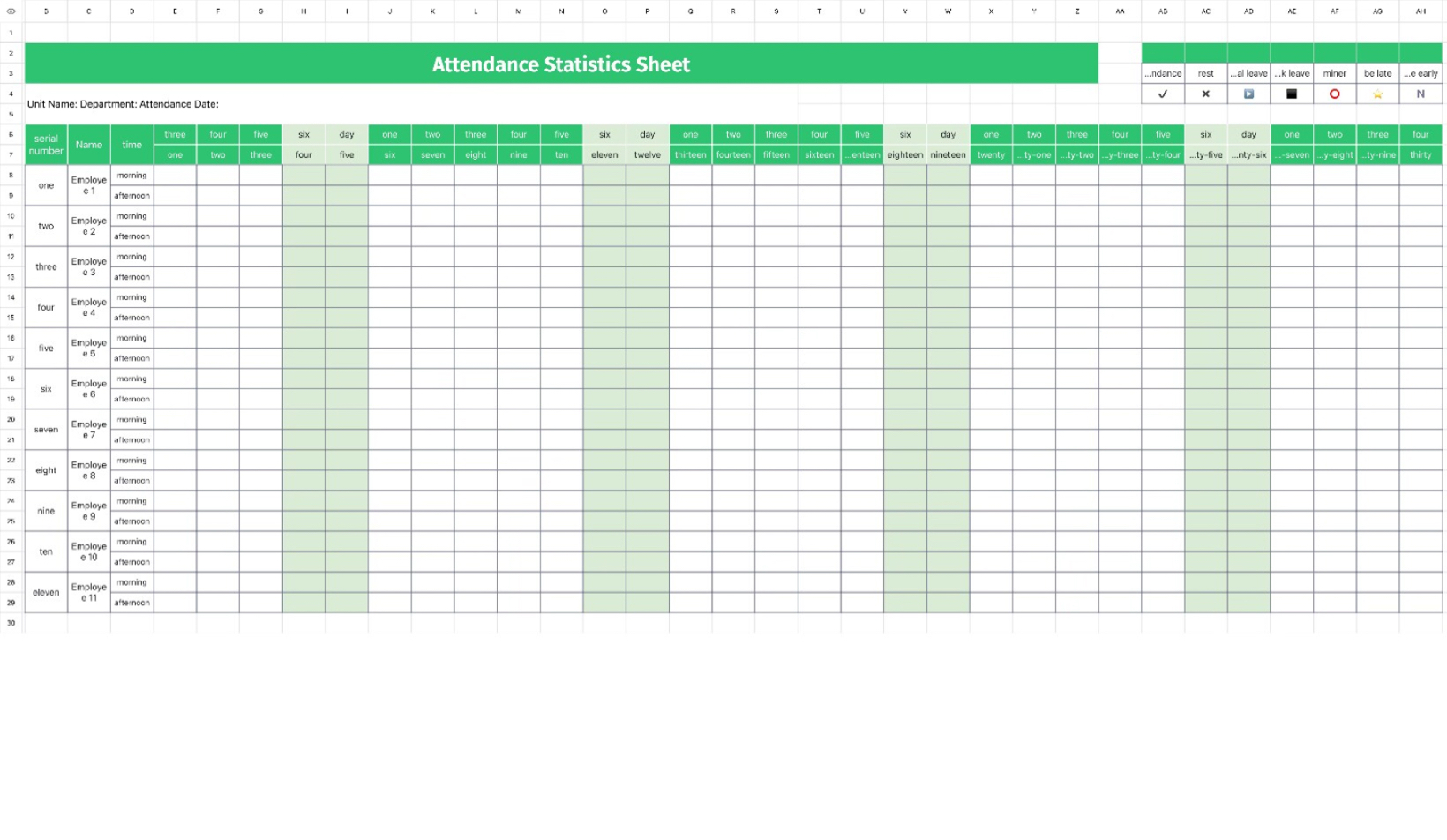 Employee Attendance Sheet 6